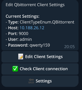 Edit Client Settings